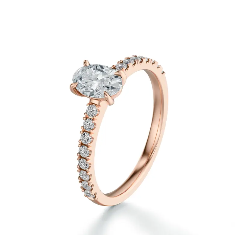 Pierścionek owalny diament różowe złoto SBPZ_042